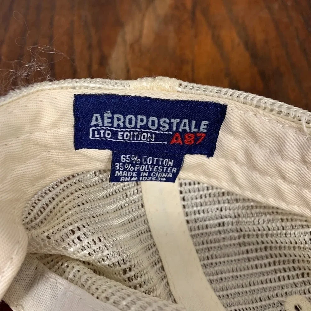 Vintage Y2K‎ Aeropostale Athletics Mesh Red Trucker Baseball Cap Hat Embroidered